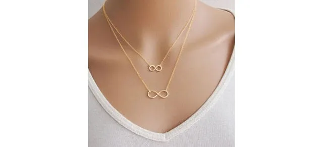 hot sale ! 2016 fashion women necklace Gold silver eight bar choker Necklace Simple Eight Infinity Symbol Necklace For Women