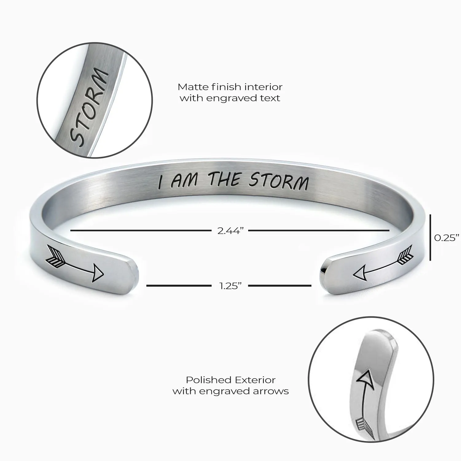 I Am The Storm Personalizable Cuff Bracelet