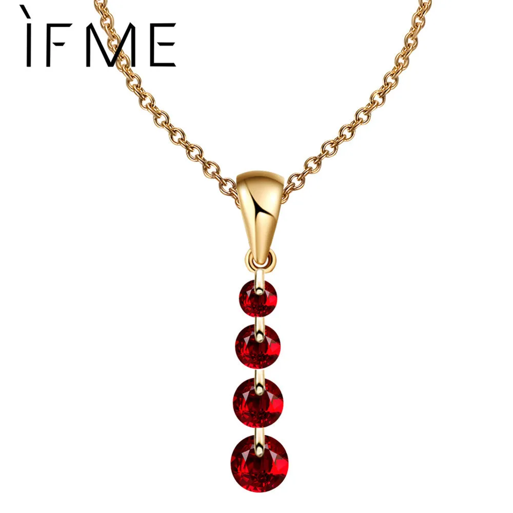 IF ME 8 Colors Fashion Women Silver Color Simple Necklace Gold Color Crystal Beads Pendants Chain Long Necklace Women Collars