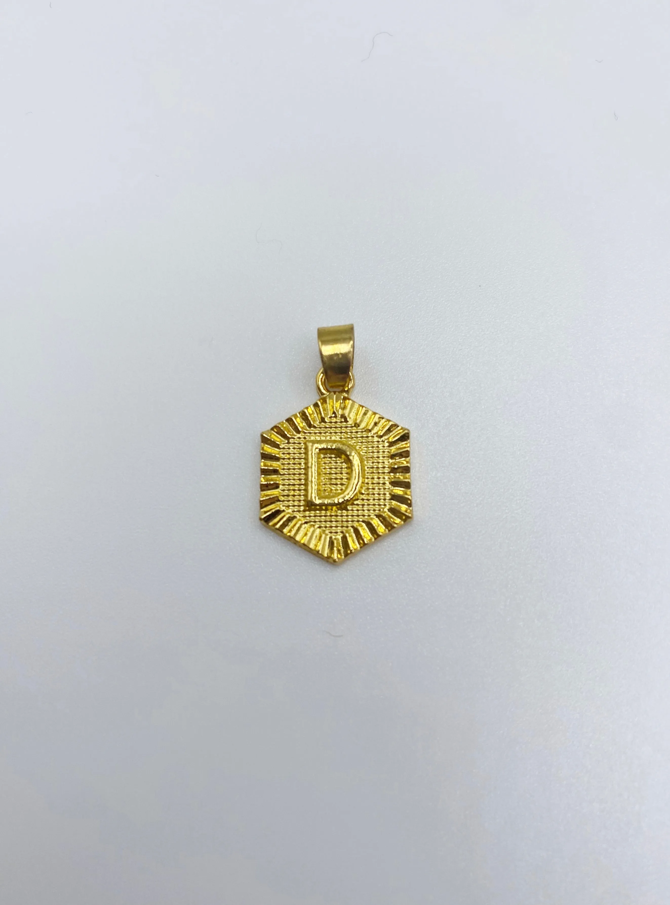 Initial Charm - Hexagon Pendant