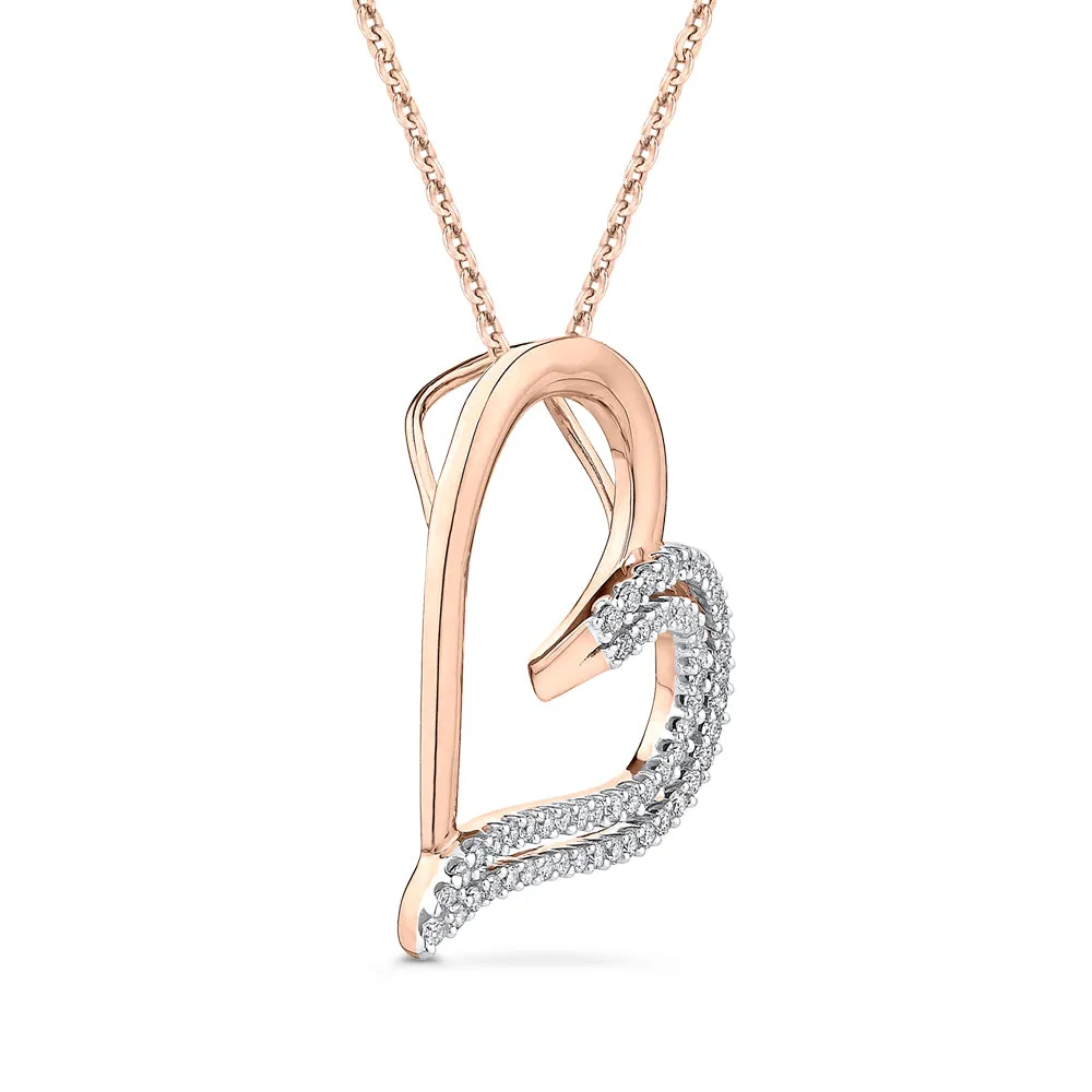 KATARINA Heart Diamond Pendant Necklace (1/4 cttw)