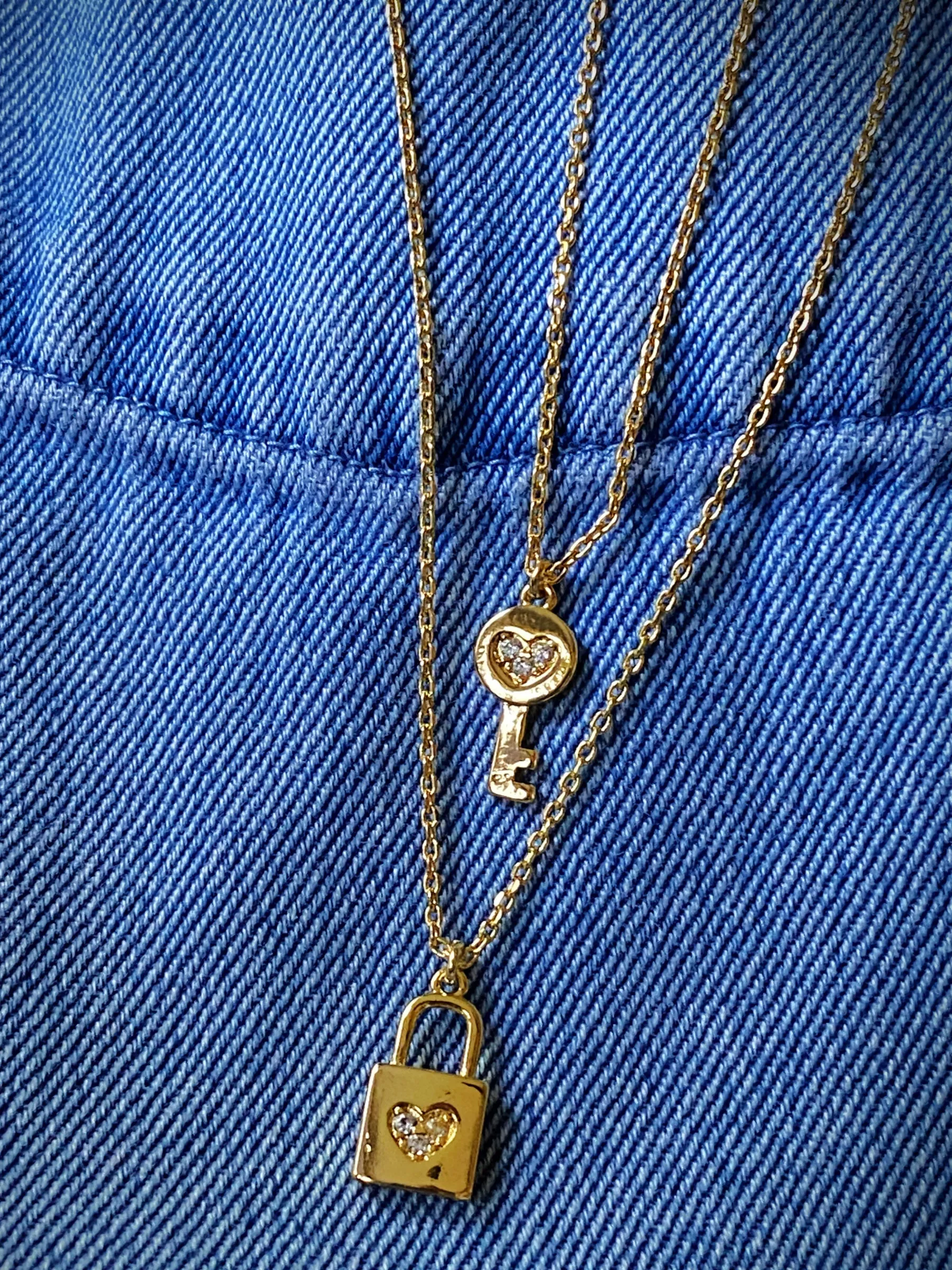 Layered Lock & Key Necklace