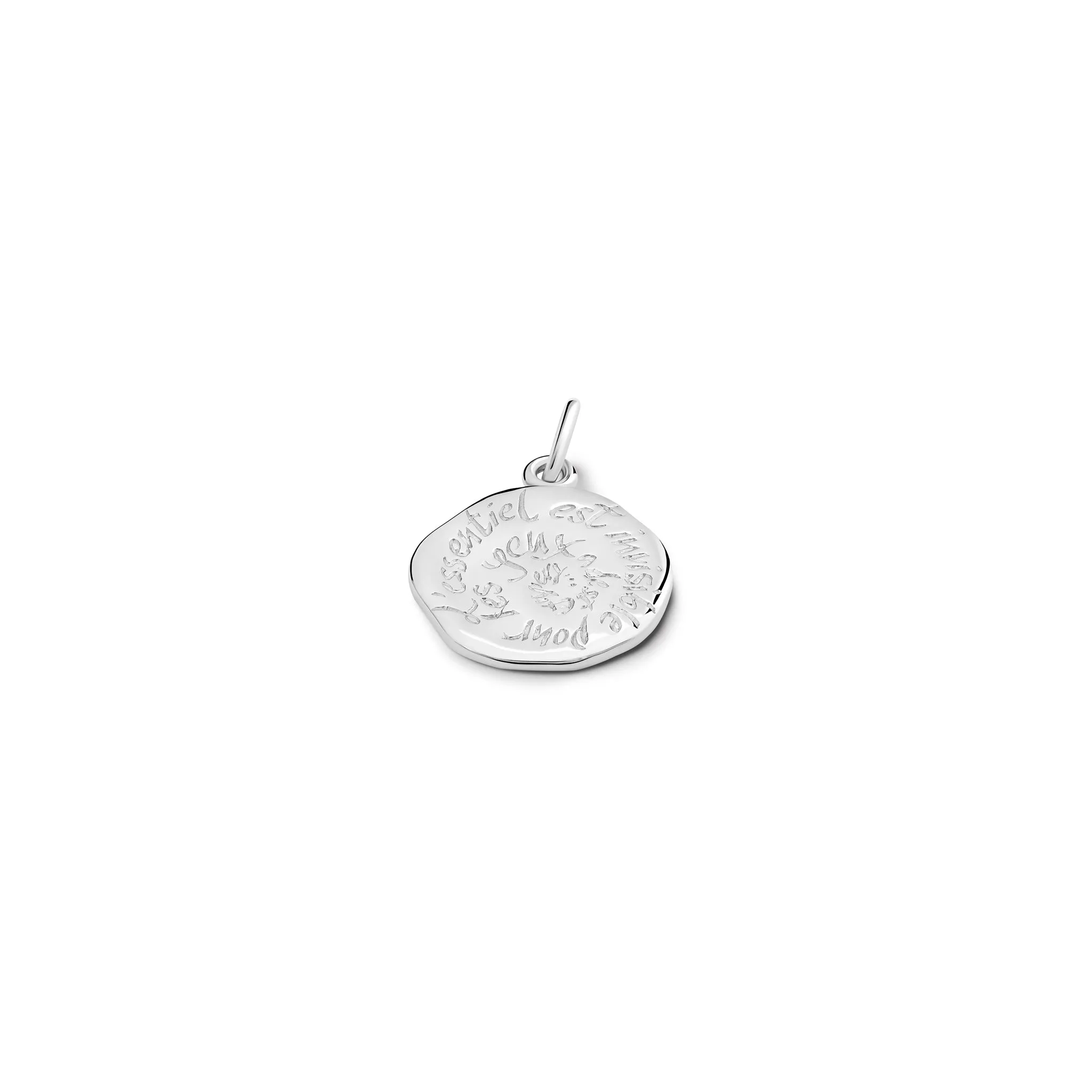 L'Essentiel Est Invisible Quote Pendant Silver