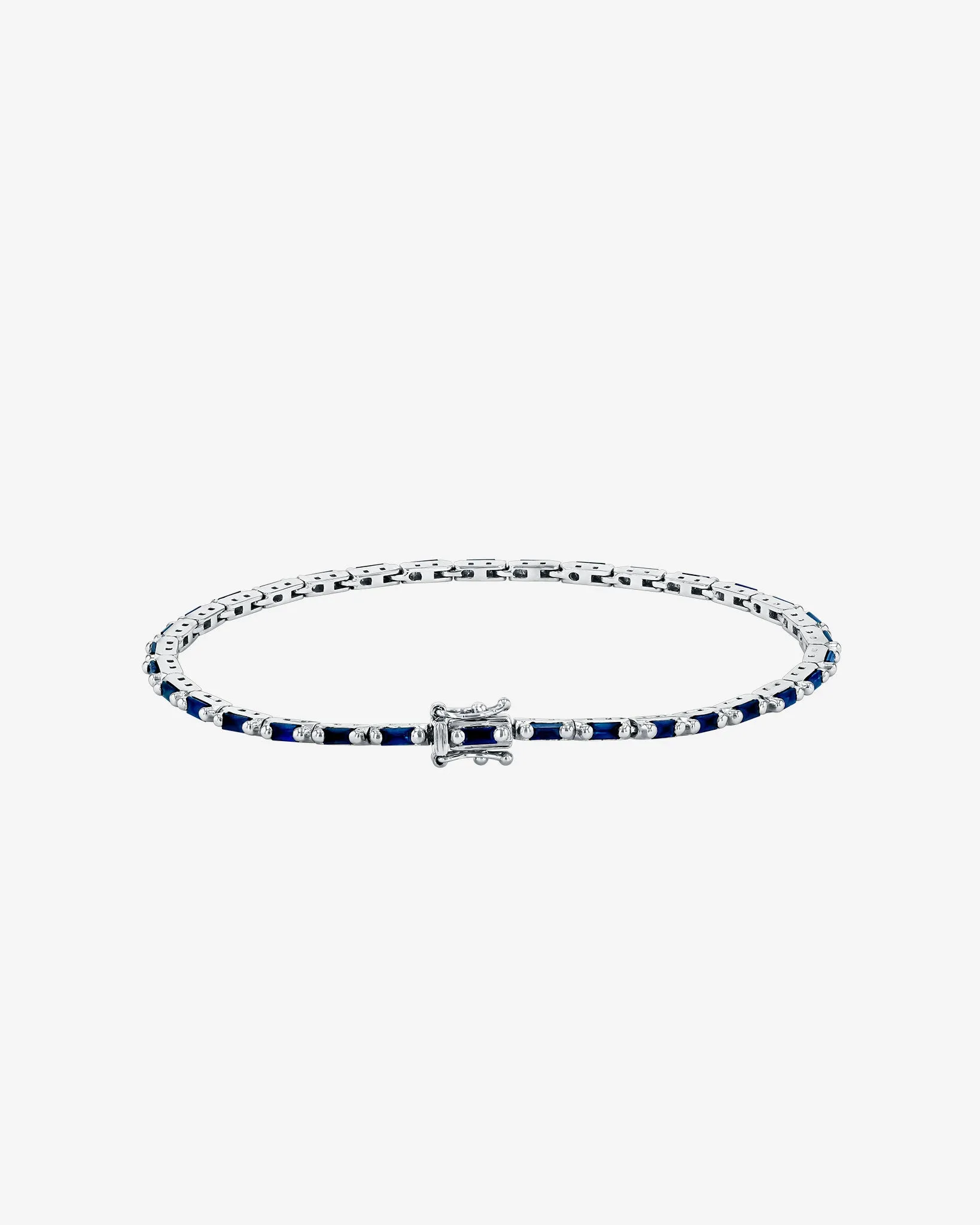 Linear Dark Blue Sapphire Tennis Bracelet