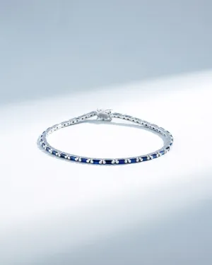 Linear Dark Blue Sapphire Tennis Bracelet