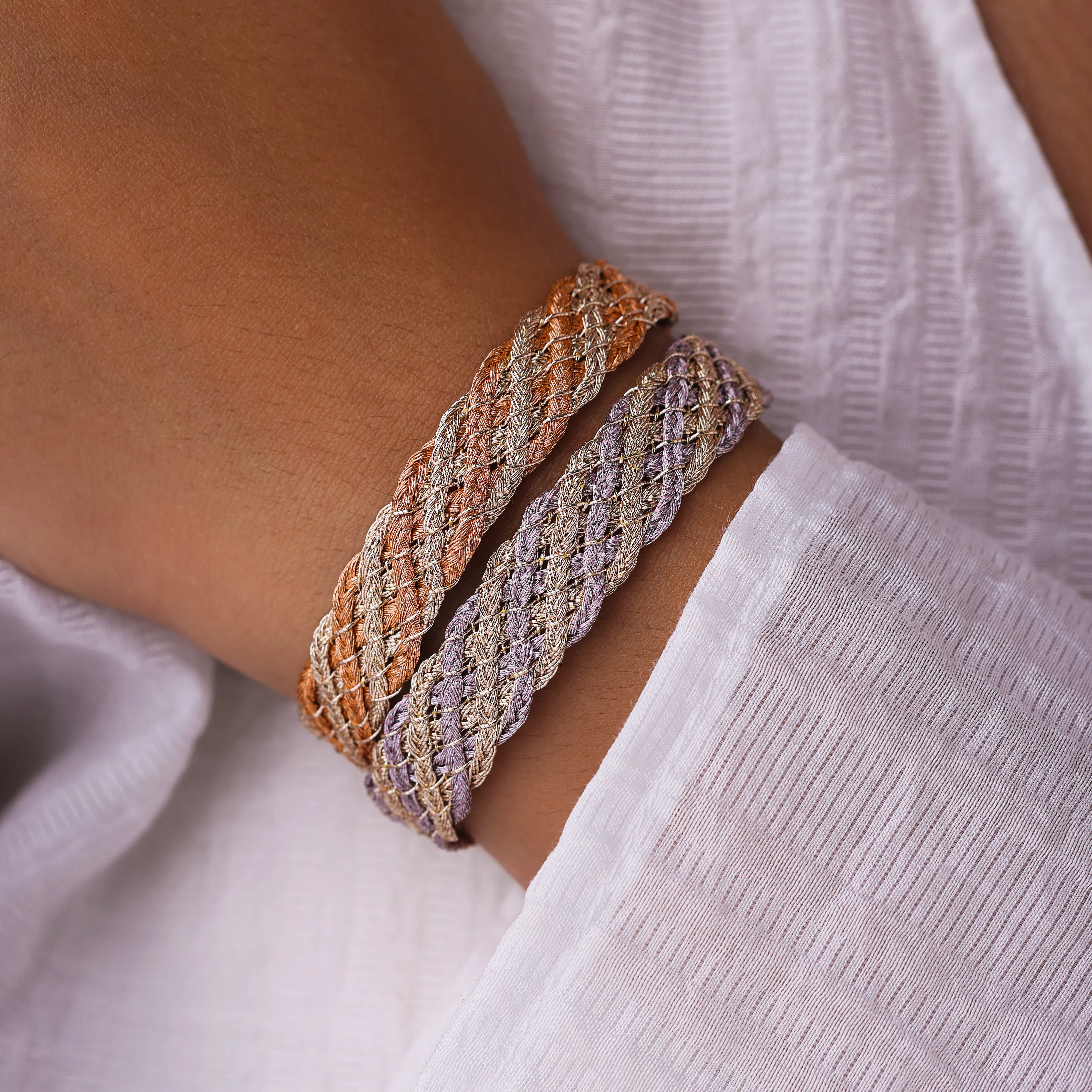 Lines n°2 bracelet in Rose Gold Lavender