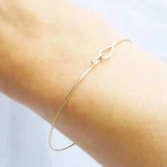 <!--BR490-->teardrop bangle bracelet with diamond