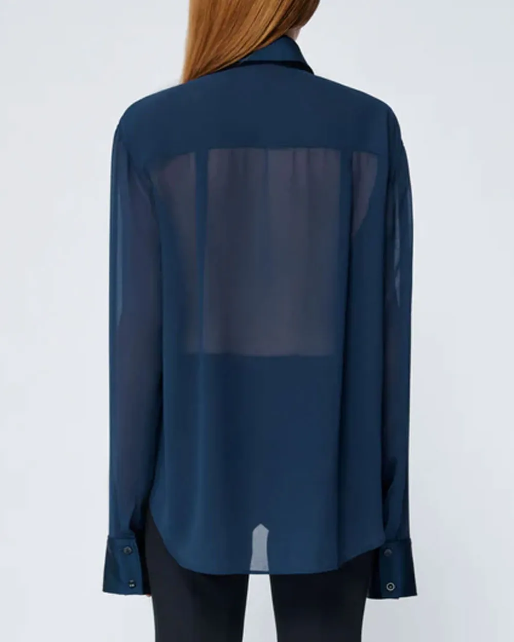 Midnight Vinka Long Sleeve Pleated Shirt