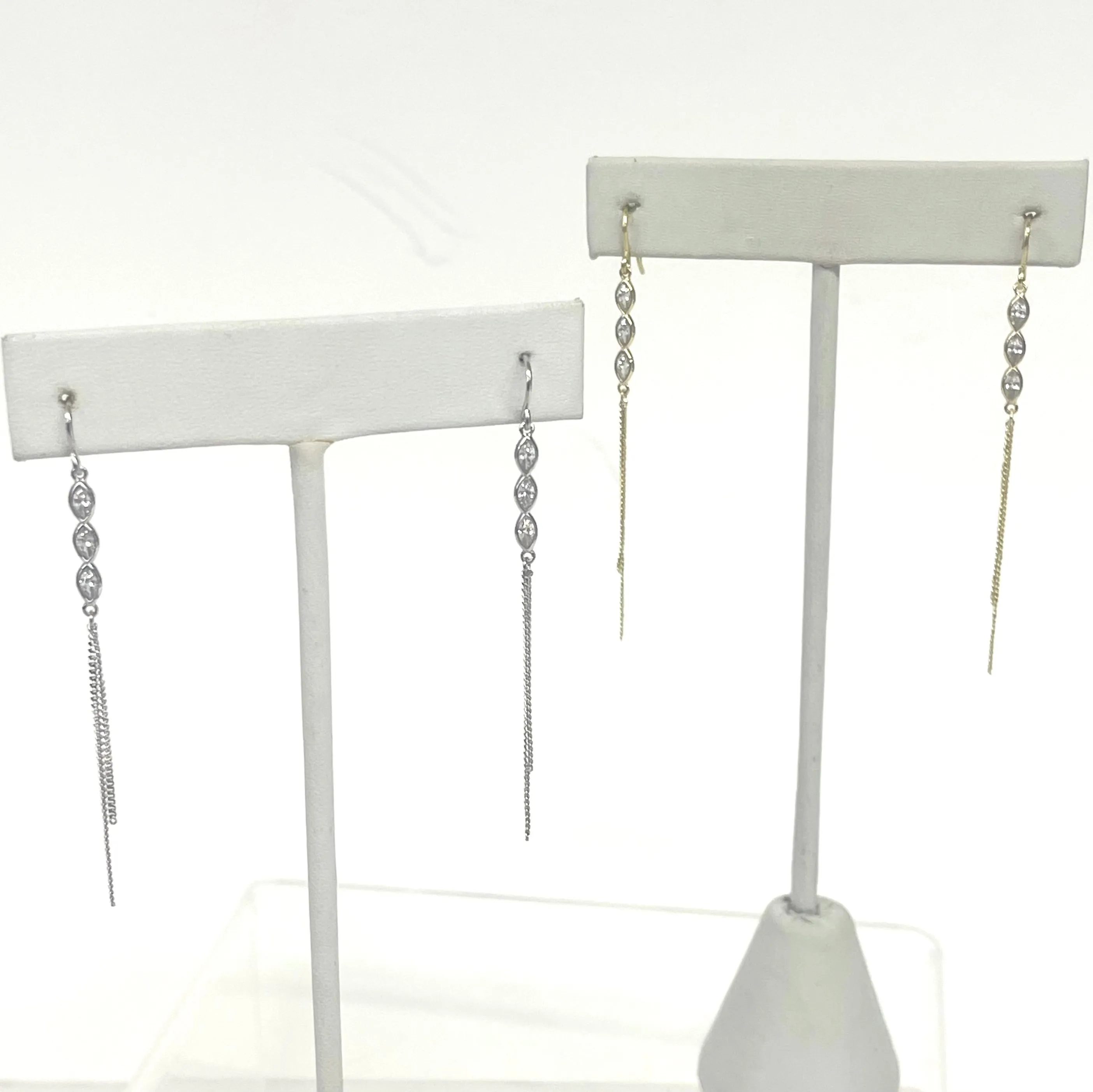 Olivia Delicate Cz Chain Earrings