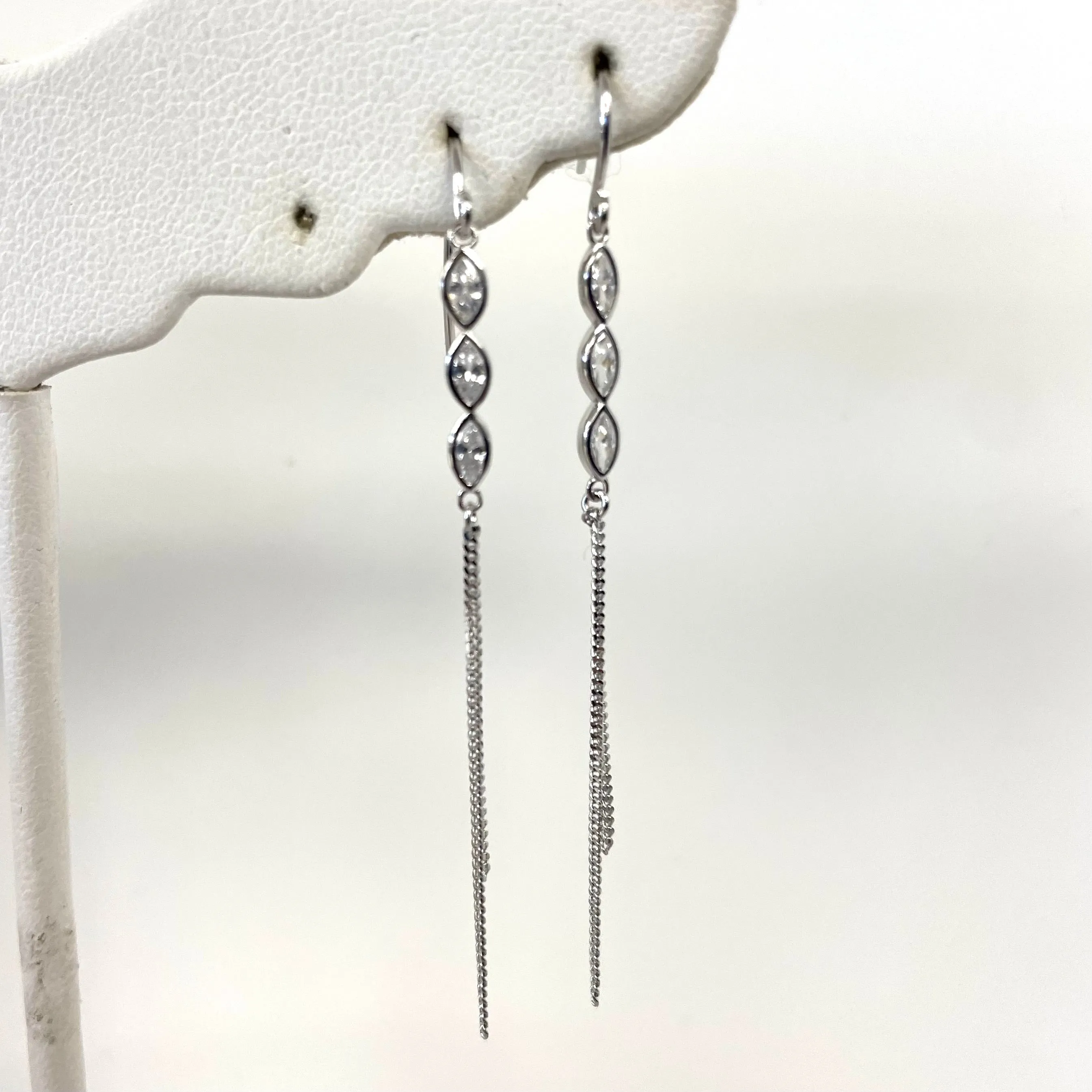 Olivia Delicate Cz Chain Earrings