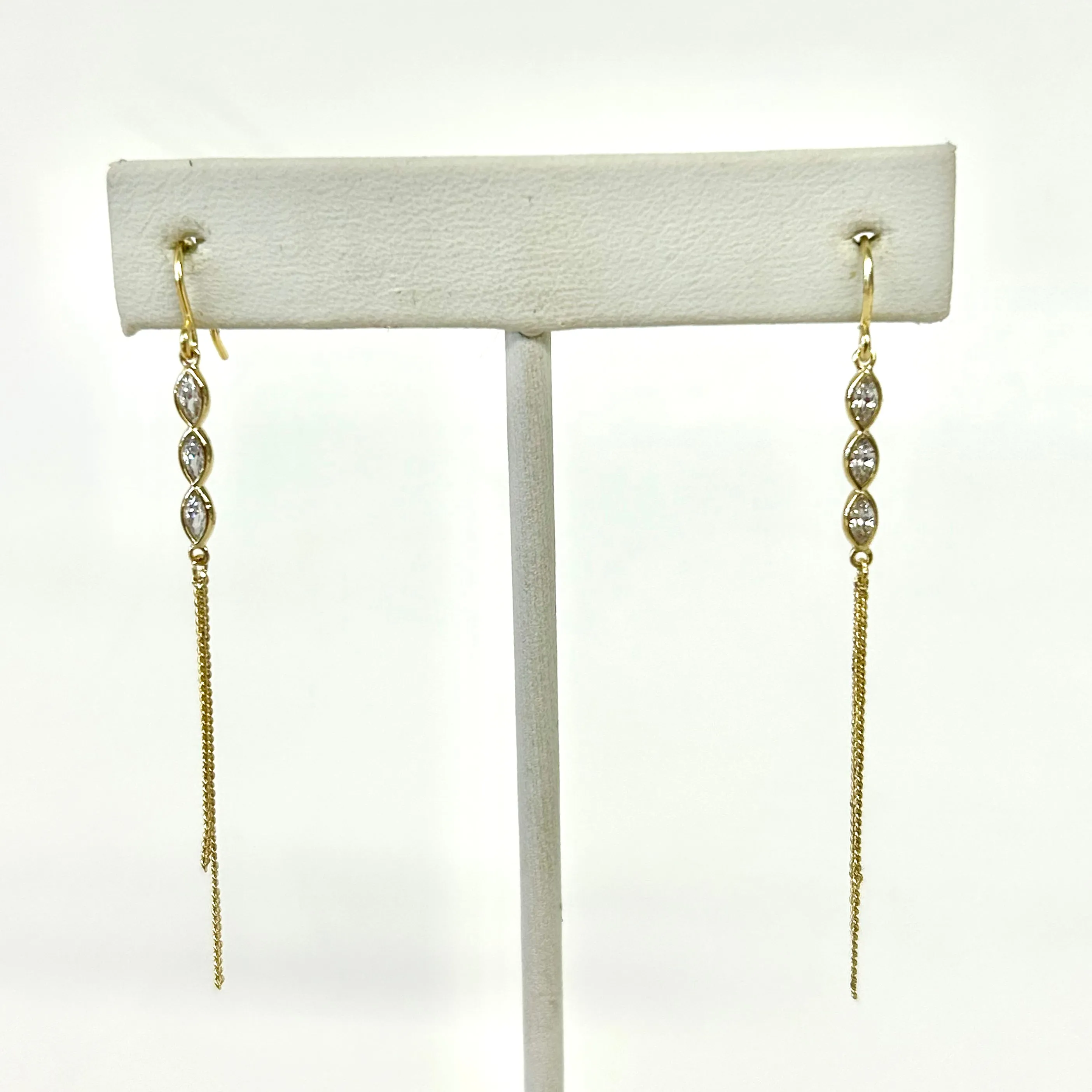 Olivia Delicate Cz Chain Earrings