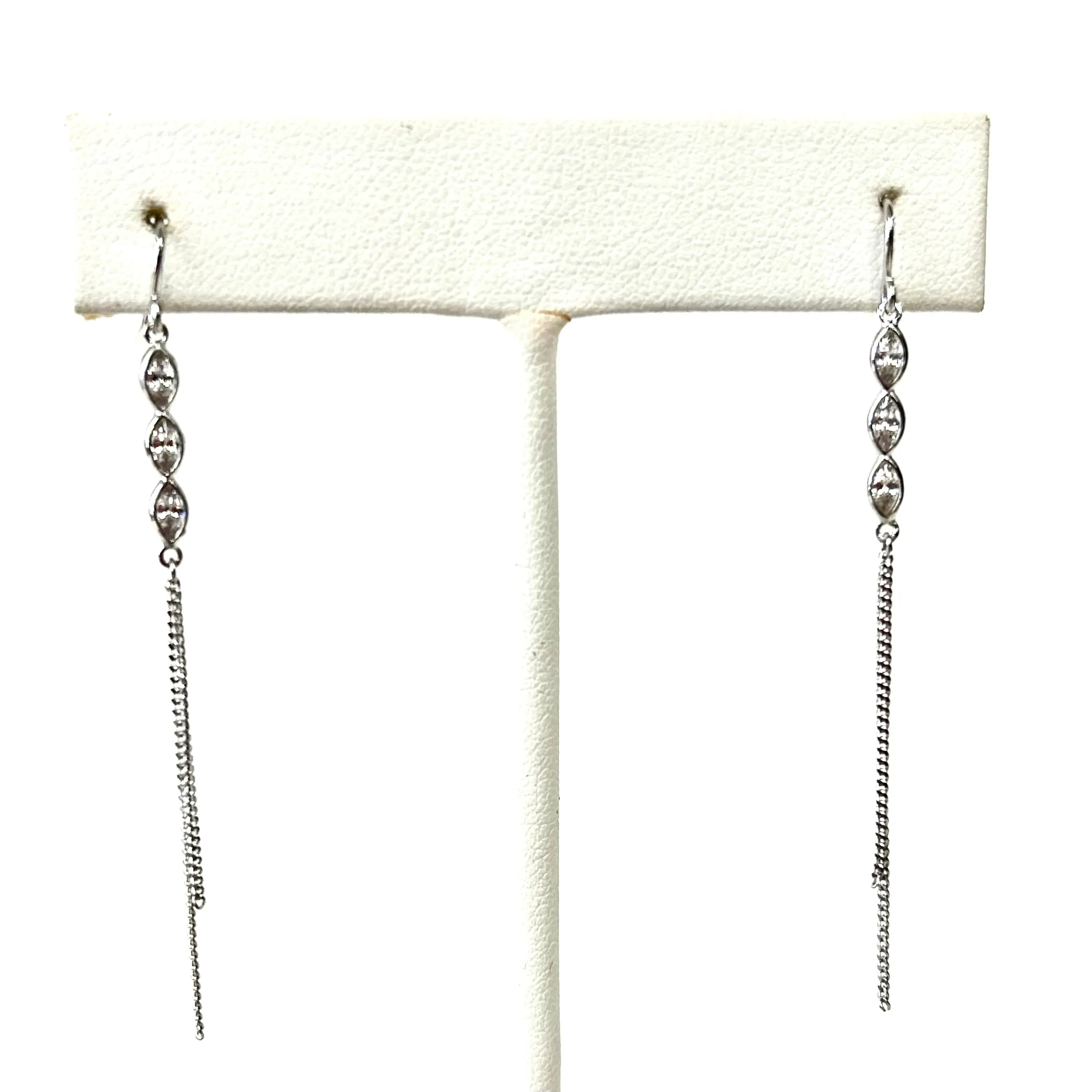 Olivia Delicate Cz Chain Earrings