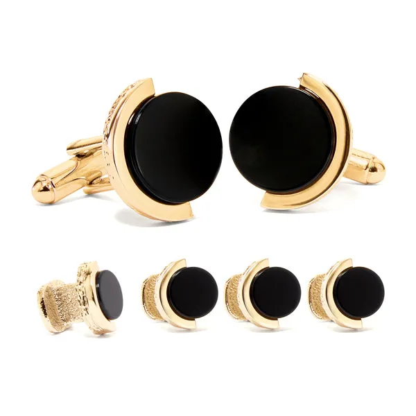 Onyx Cuff Link & Stud Set