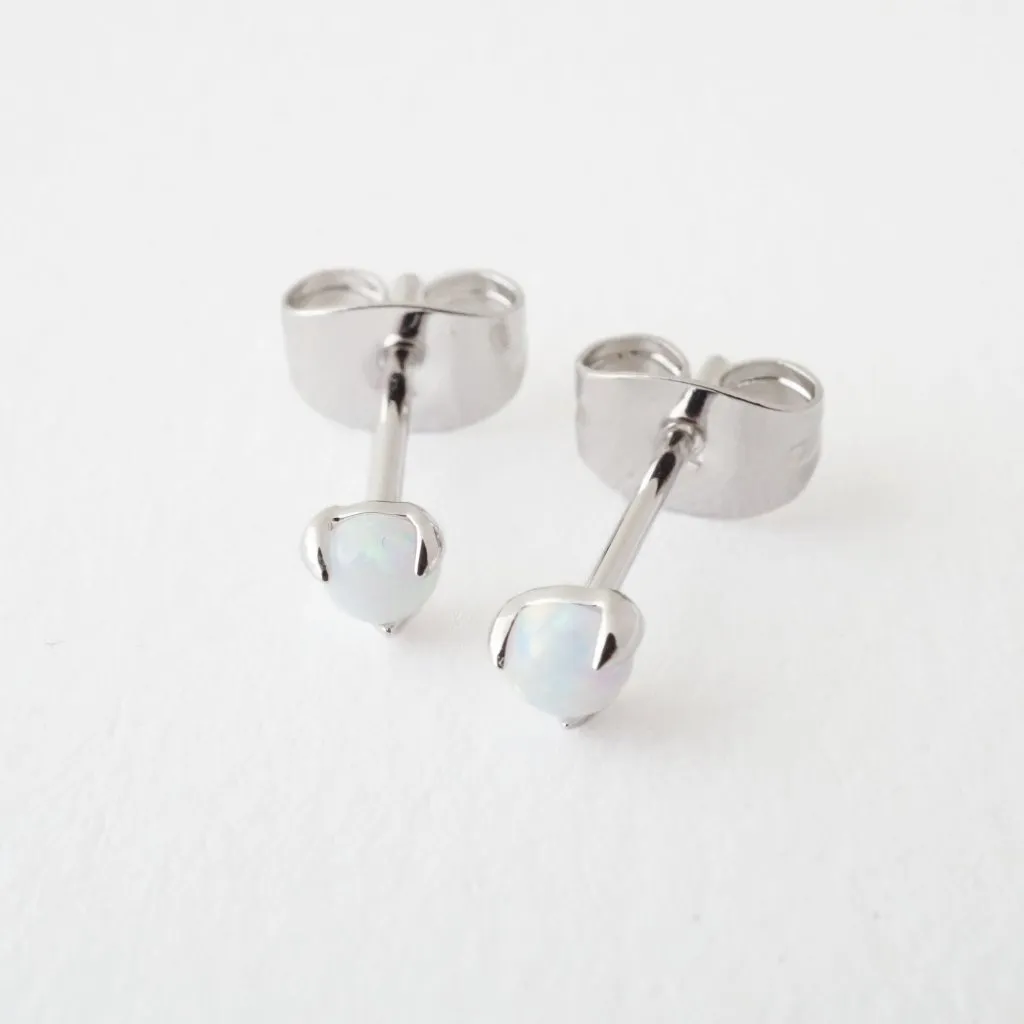 Opal Orb Solitaire Studs