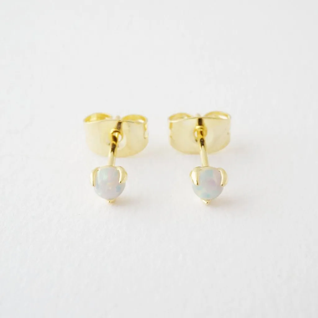 Opal Orb Solitaire Studs