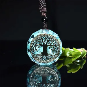 Orgone Pendant Tree Of Life Energy Orgonite Necklace, Pink Crystal Healing Resin Crystal pendant Chakra Yoga Meditation Pendant