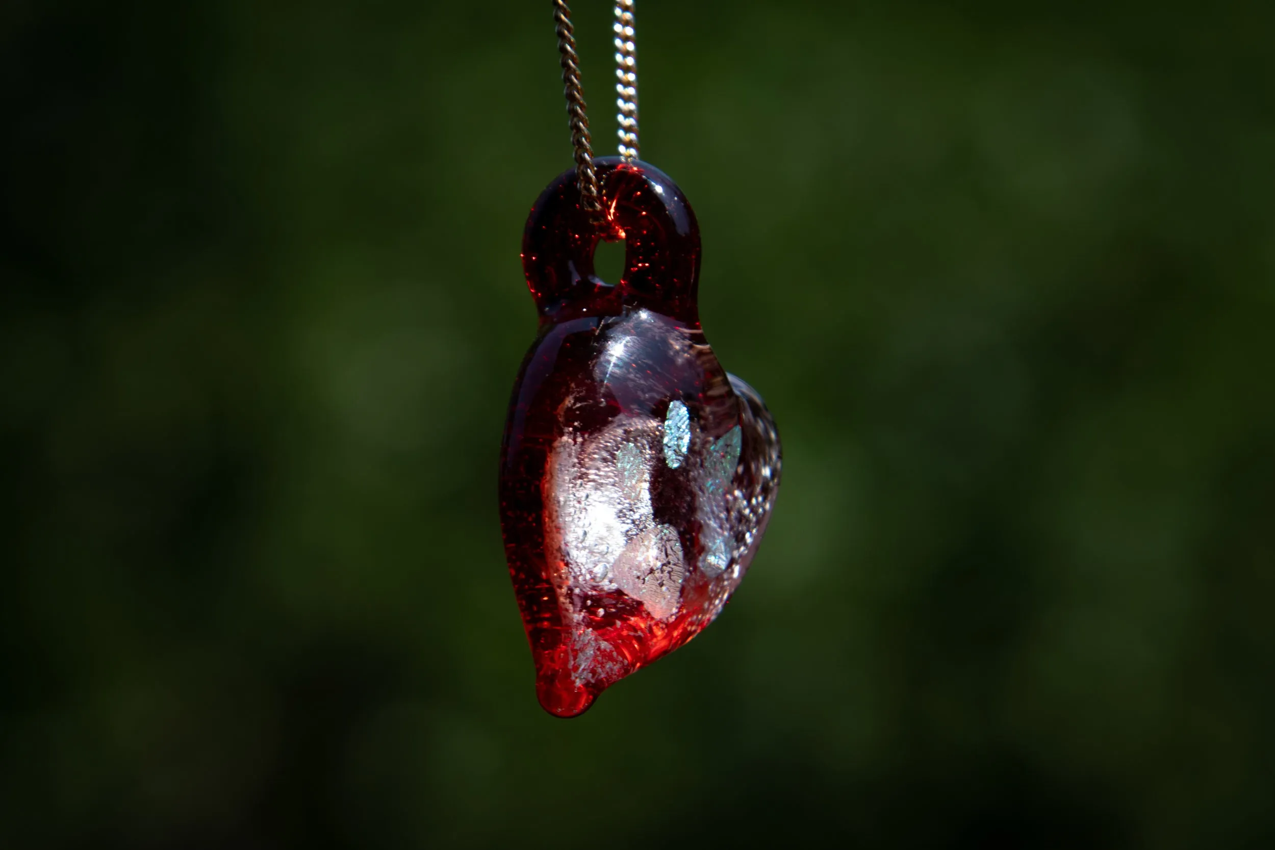 Pawprint Heart Pendant with Cremation Ash