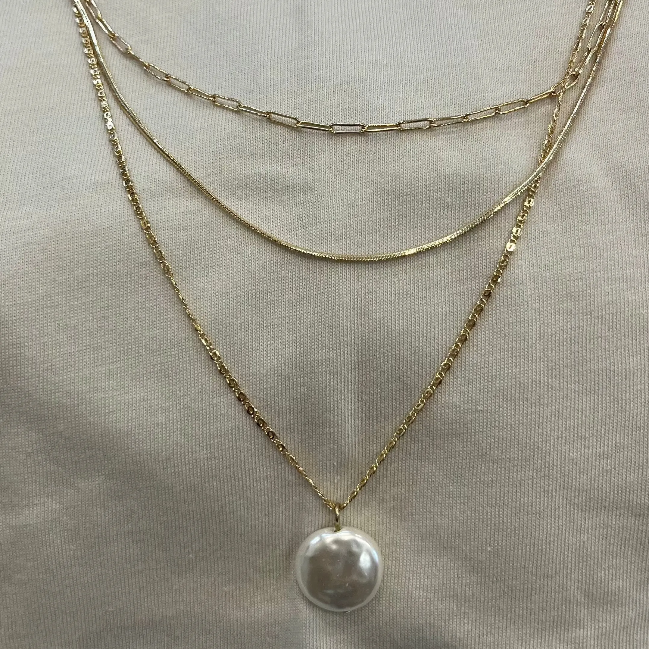 Pearly Nights Triple Layered Necklace