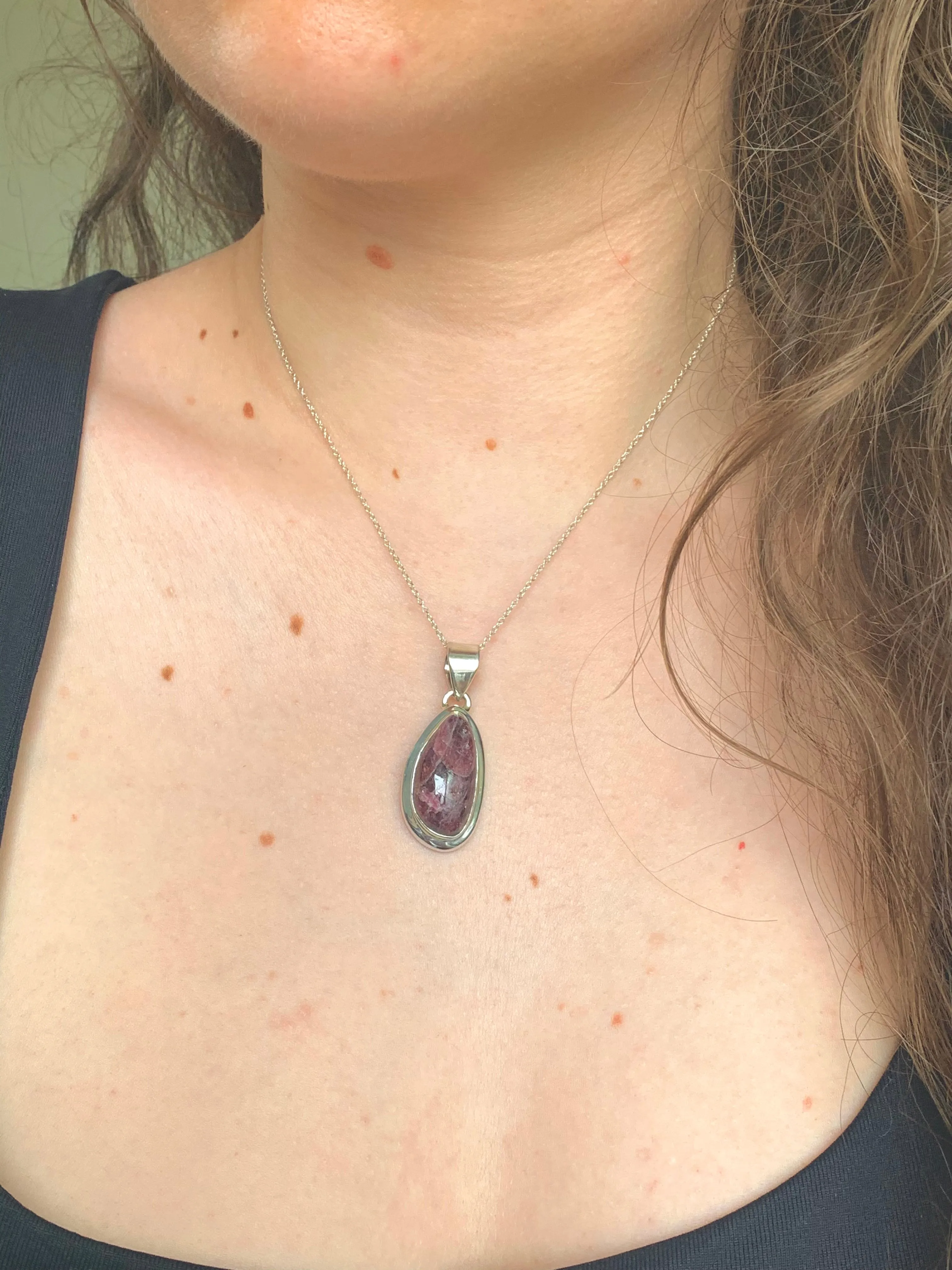 Pink Tourmaline Ansley Pendant - Freeform