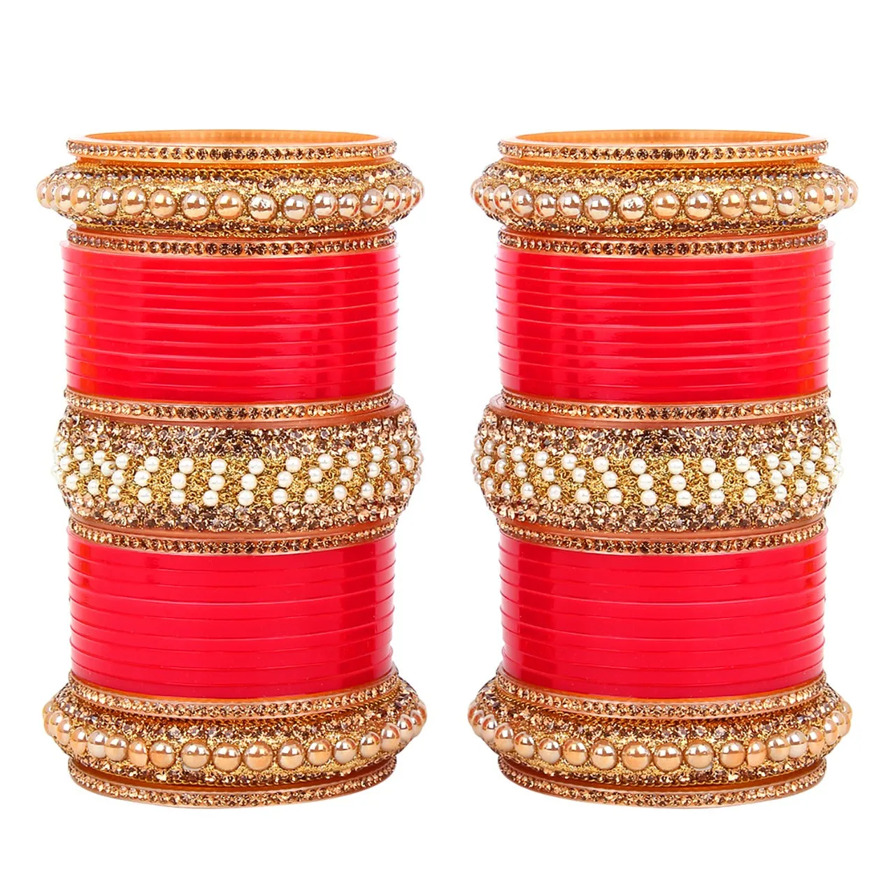 Red Designer Chooda Bridal Punjabi Chura Women Fashion Jewellery Dulhan Choora Set