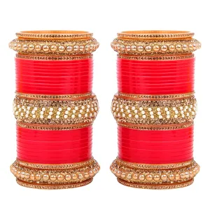 Red Designer Chooda Bridal Punjabi Chura Women Fashion Jewellery Dulhan Choora Set