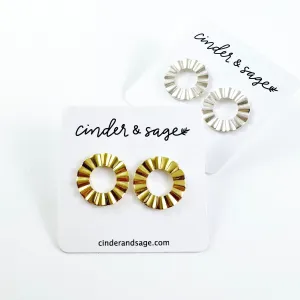 Rippled” Circle Studs