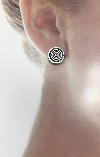 Rowing Ergometer Flywheel Post Earrings