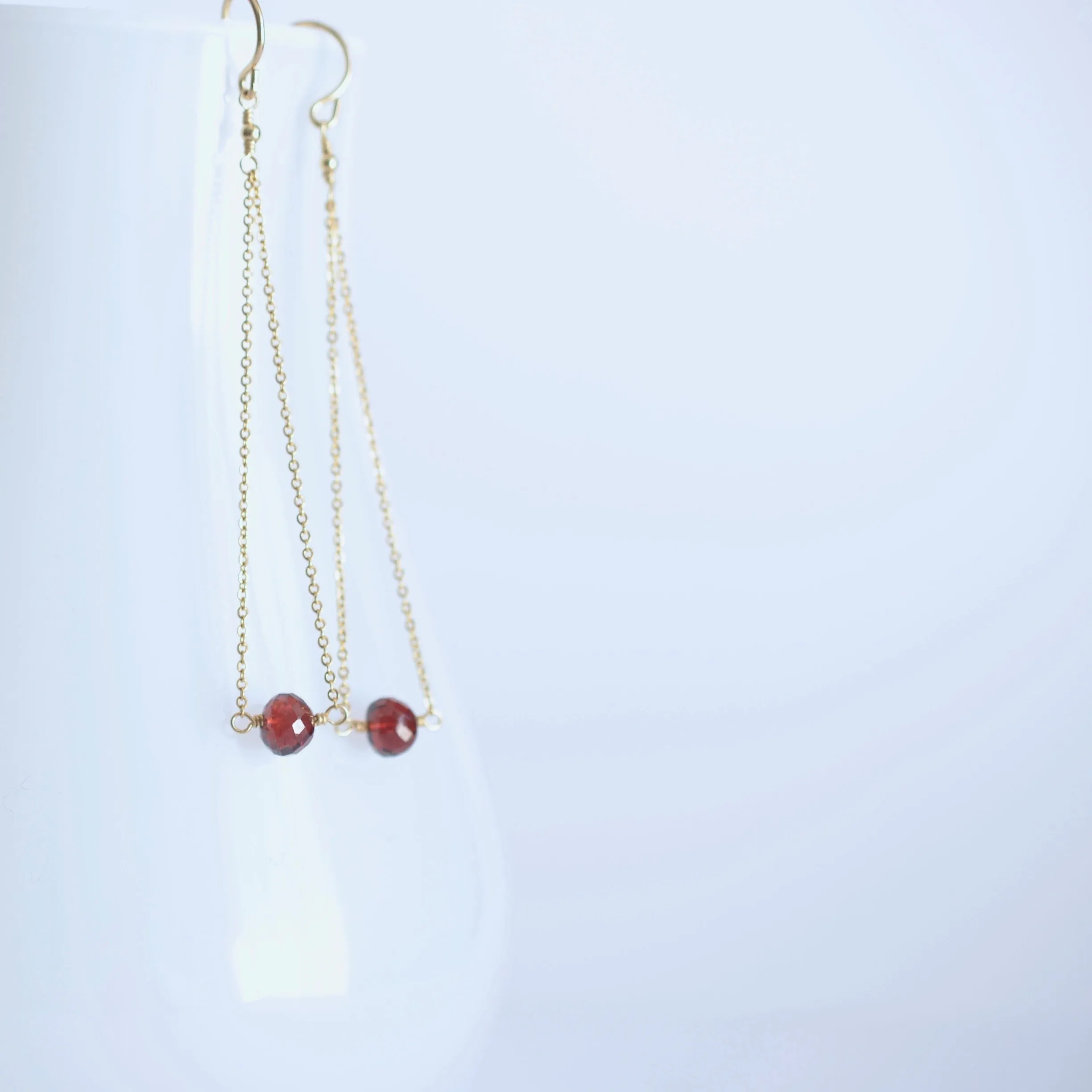 Salem - Garnet, 14k Gold Filled Earrings