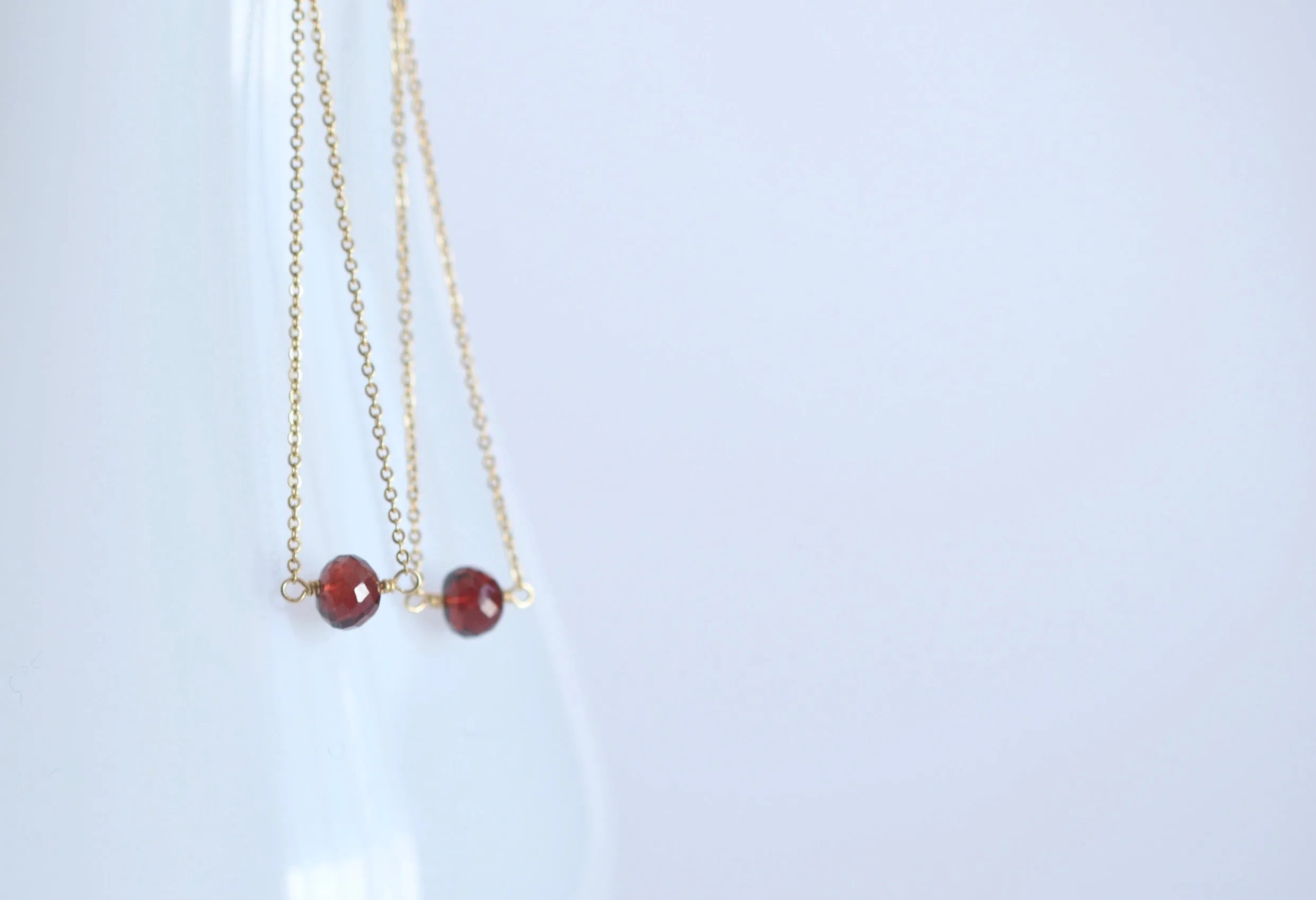 Salem - Garnet, 14k Gold Filled Earrings