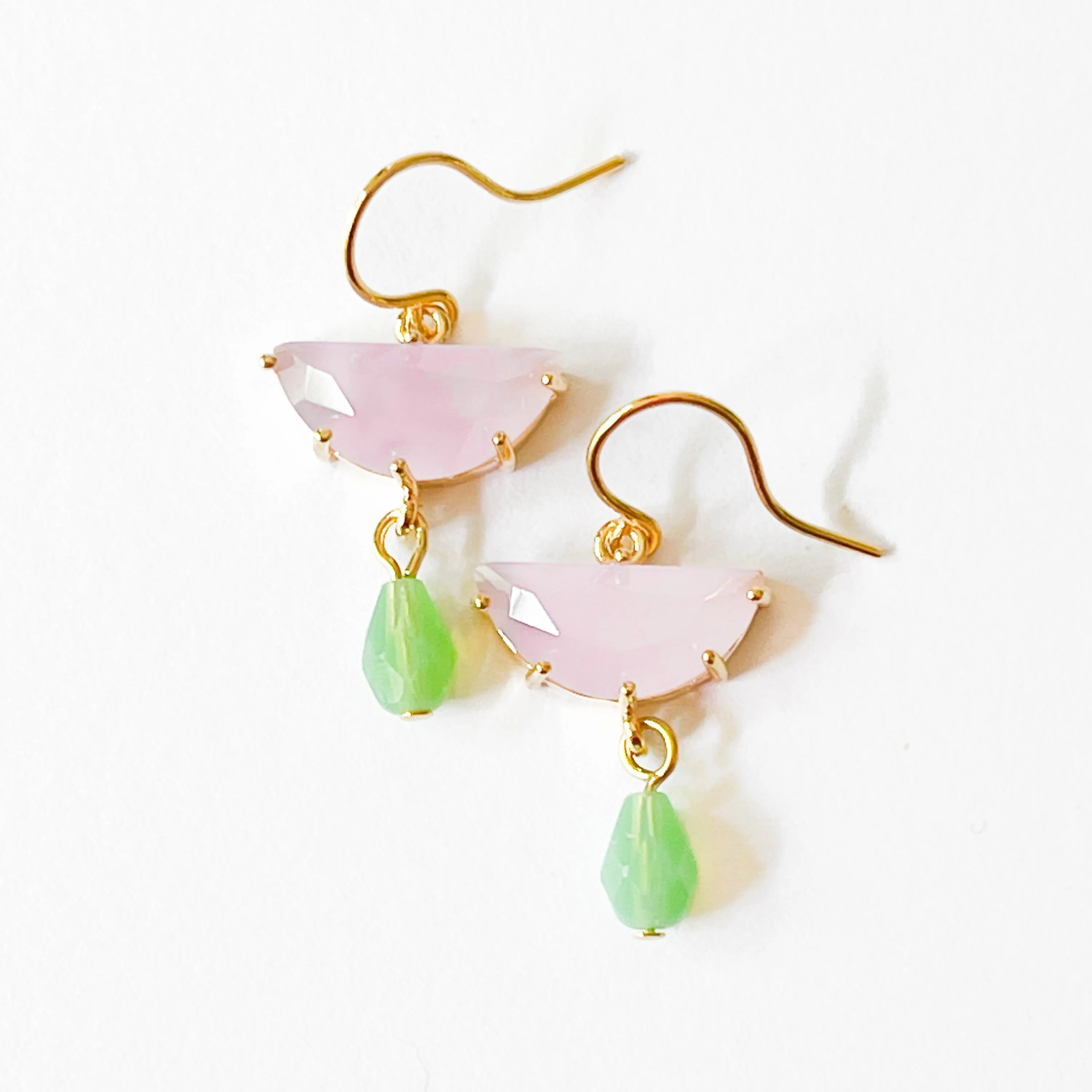 Small Colorful Half Moon Earrings - WS