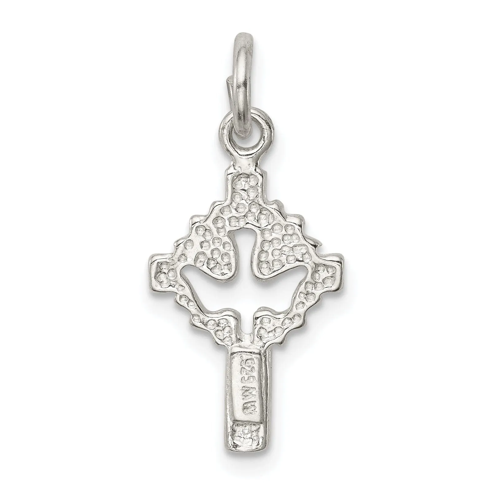 Sterling Silver Dove Cross Charm Pendant