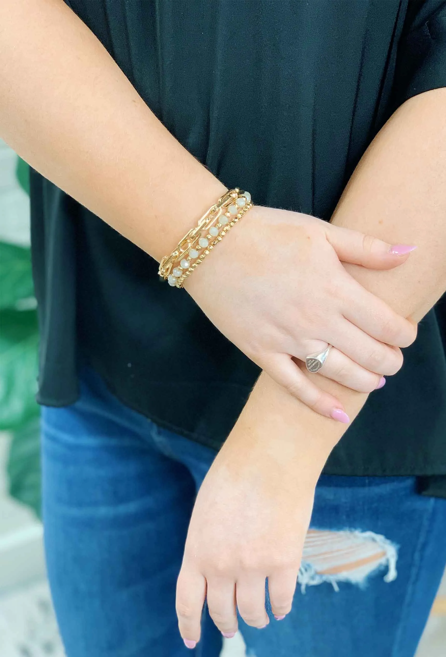 Stretchy Chain Link Bracelet Set