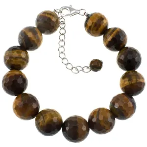 Tiger Eye, Smoky Quartz & Clear Crystal Sterling Silver Bracelets | Natural Gemstone Jewelry for Women by Pearlz Gallery