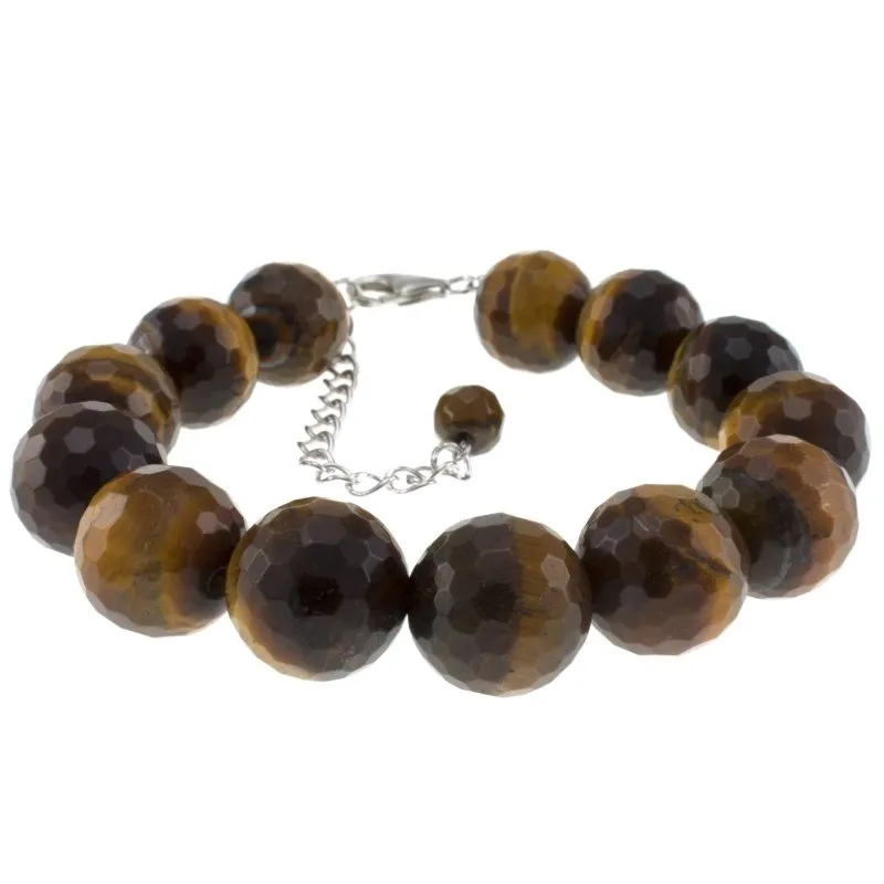 Tiger Eye, Smoky Quartz & Clear Crystal Sterling Silver Bracelets | Natural Gemstone Jewelry for Women by Pearlz Gallery