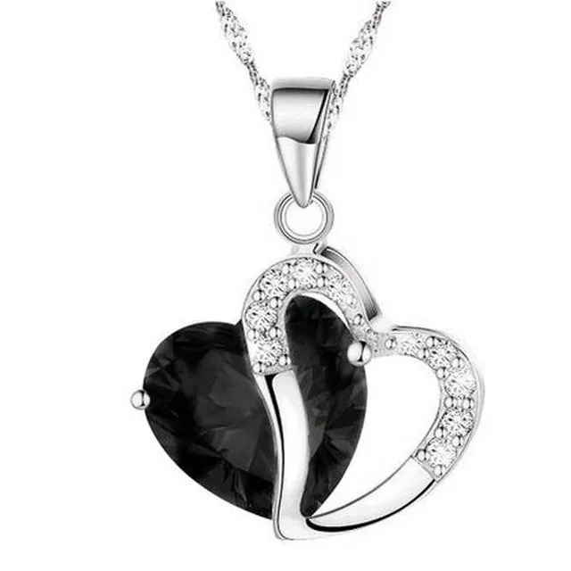 TOMTOSH Top Fashion Class Girls Lady Heart Crystal  Maxi Statement Pendant Necklace Jewelry for Lover Gift 6 Colors