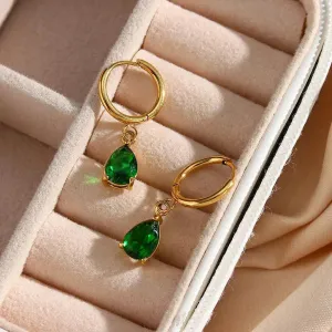 Trendy Water Drop Crystal Hoop Earrings – Fashion Jewelry for Women