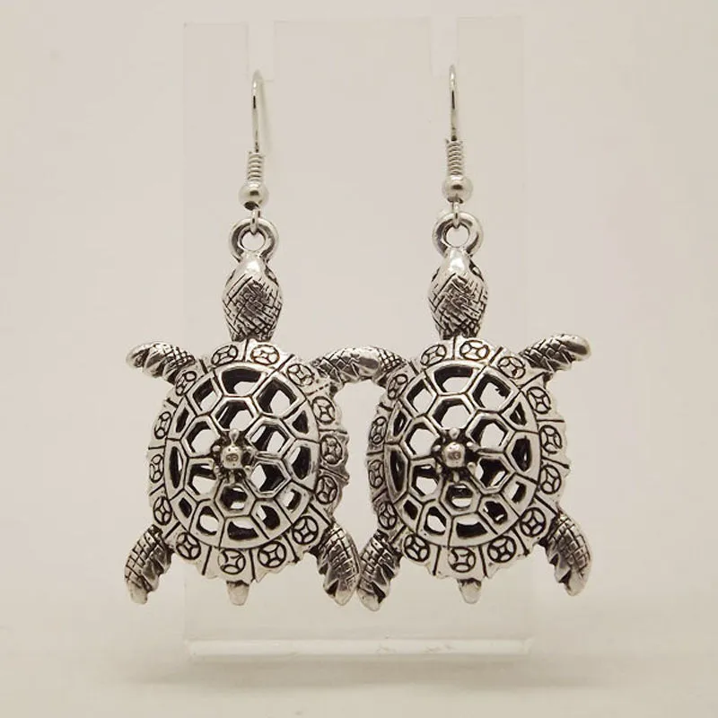 Unique Tibetan Silver Hollow Out Carved Animal Elephant Drop Dangle Fashion Vintage Earrings For Women Gift Jewelry