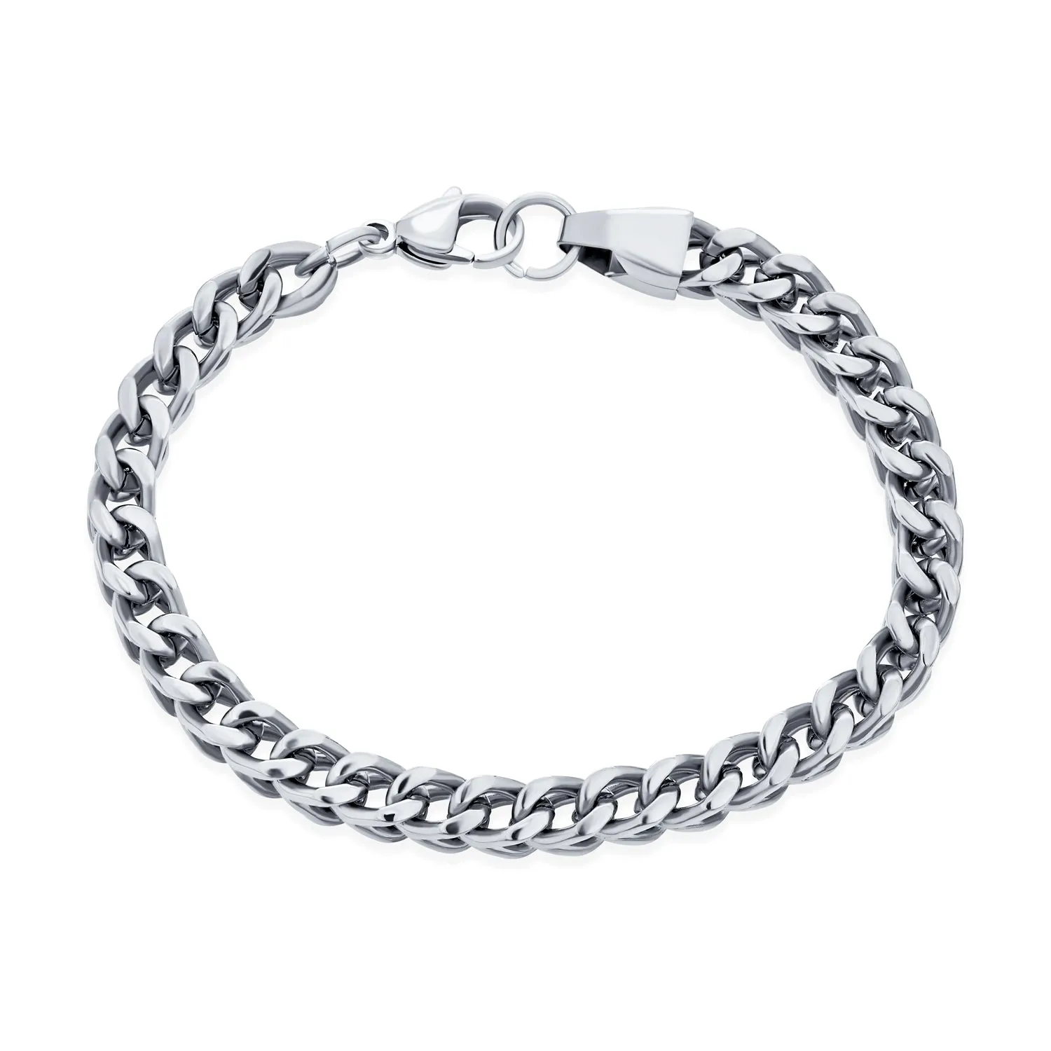 Unisex Classic Curb Chain Link Bracelet Silver Gold Plated 6MM Multiple Sizes