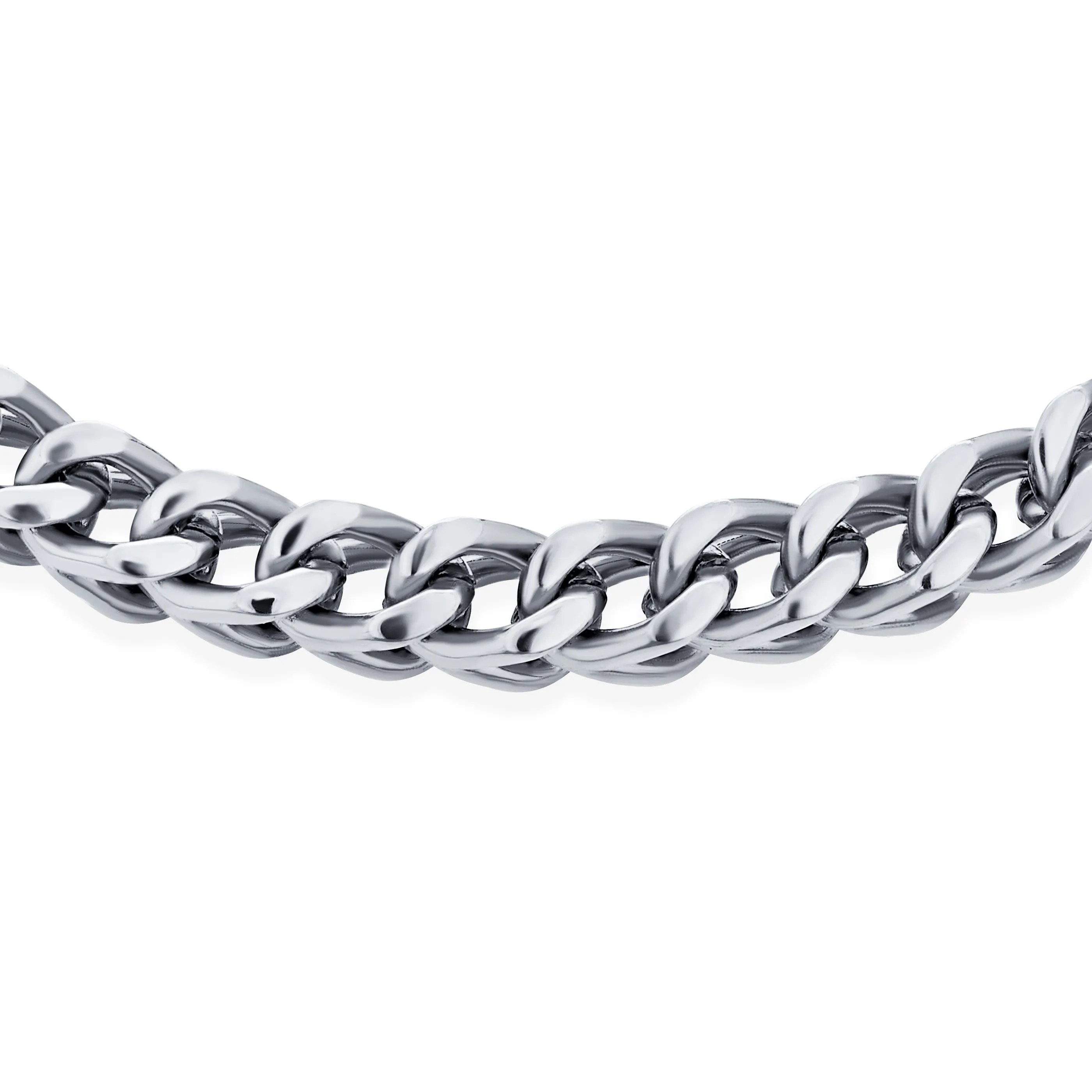 Unisex Classic Curb Chain Link Bracelet Silver Gold Plated 6MM Multiple Sizes