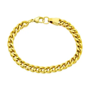 Unisex Classic Curb Chain Link Bracelet Silver Gold Plated 6MM Multiple Sizes