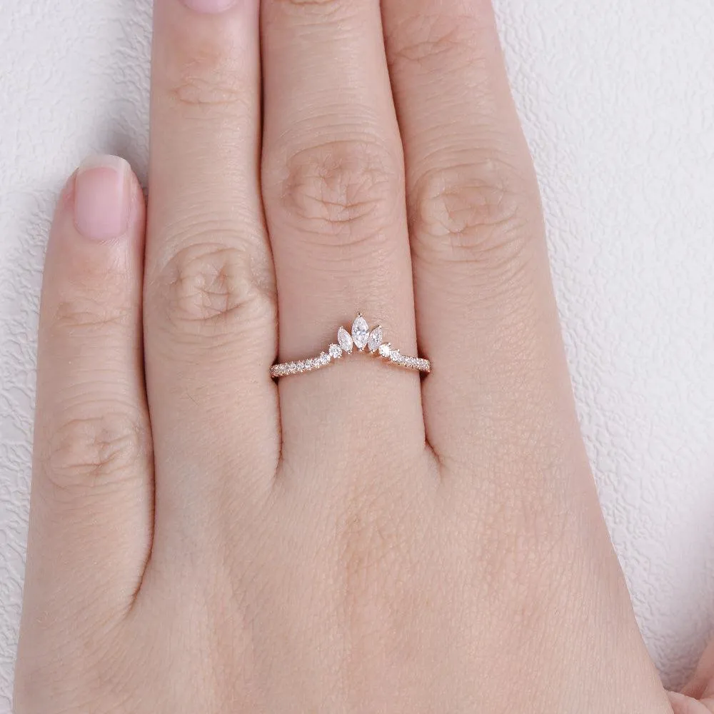 Vintage Inspired Marquise Stacking Band