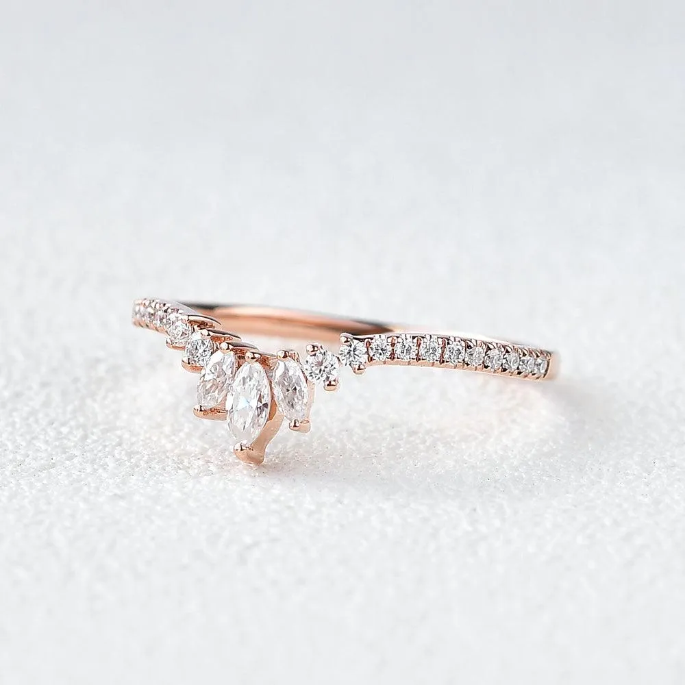 Vintage Inspired Marquise Stacking Band