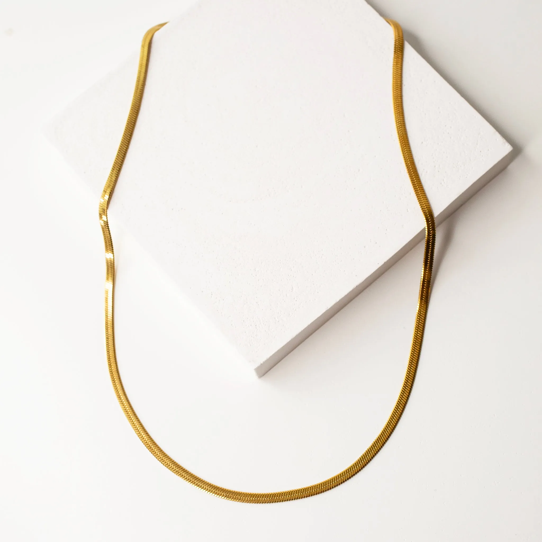 Waterproof Gigi Herringbone Chain Necklace