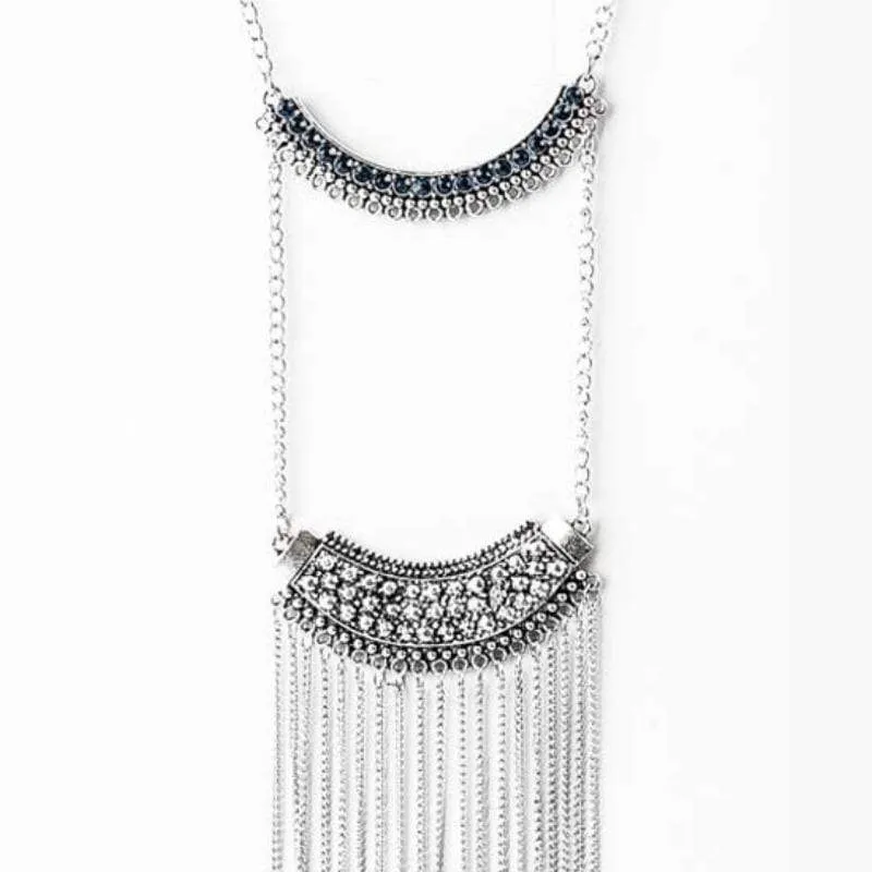 World Class Wonder Blue Rhinestone Necklace