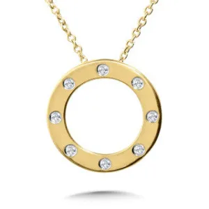 Yellow Gold Diamond Circle Pendant